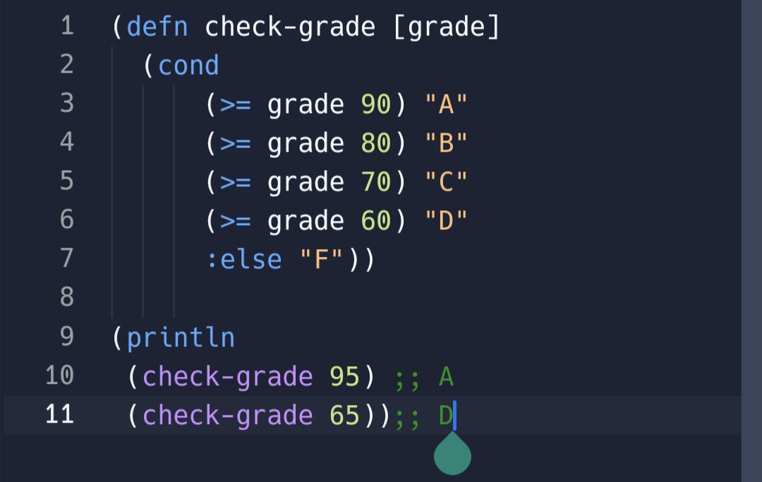 In Clojure it would look something like this ✨