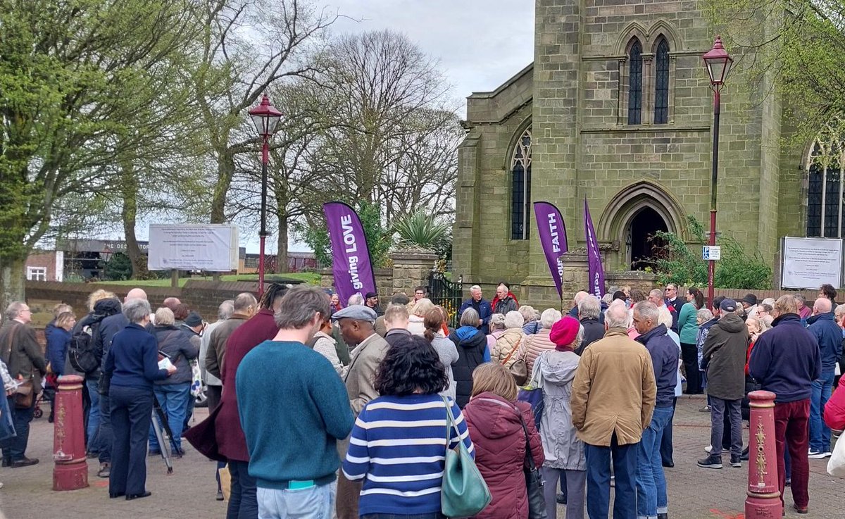 The Archbishop of Canterbury, Justin Welsby visited St Mary's Church, Ilkeston yesterday along with the Bishop of Derby, the Bishop of Repton and many other members of the Church. He said prayers and spoke with the many members of the public around the market place. #community