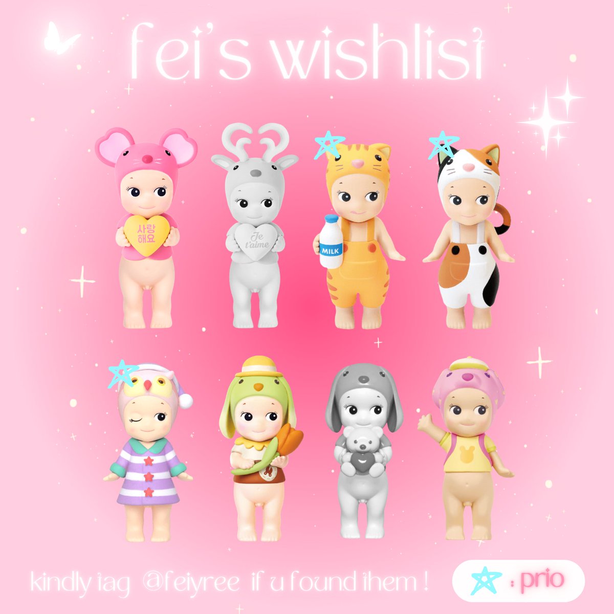 𐙚 wtb 𐙚 help rt🫶🏻 update wishlist🍒🪷

 want to buy yang ada di pict, rd ina/luar it’s okay😉, kindly tag me if you found them !🎀

t. wtb want to buy lfs sonny angel mouse mol red tabby cat life dreaming owl etm lop close to nature