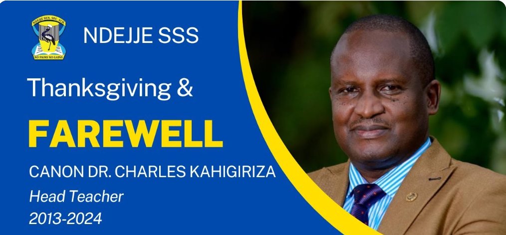 Ndejje Senior Secondary School is hosting a thanksgiving service today at 10:00AM, saying farewell to Headteacher Canon Dr. Charles Kahigiriza, who served from 2013 to 2024. @JanetMuseveni is the Guest of Honour. LIVE 🎥youtube.com/live/B9zXILPo9… #NOSA | #NDEJJELEAGUE