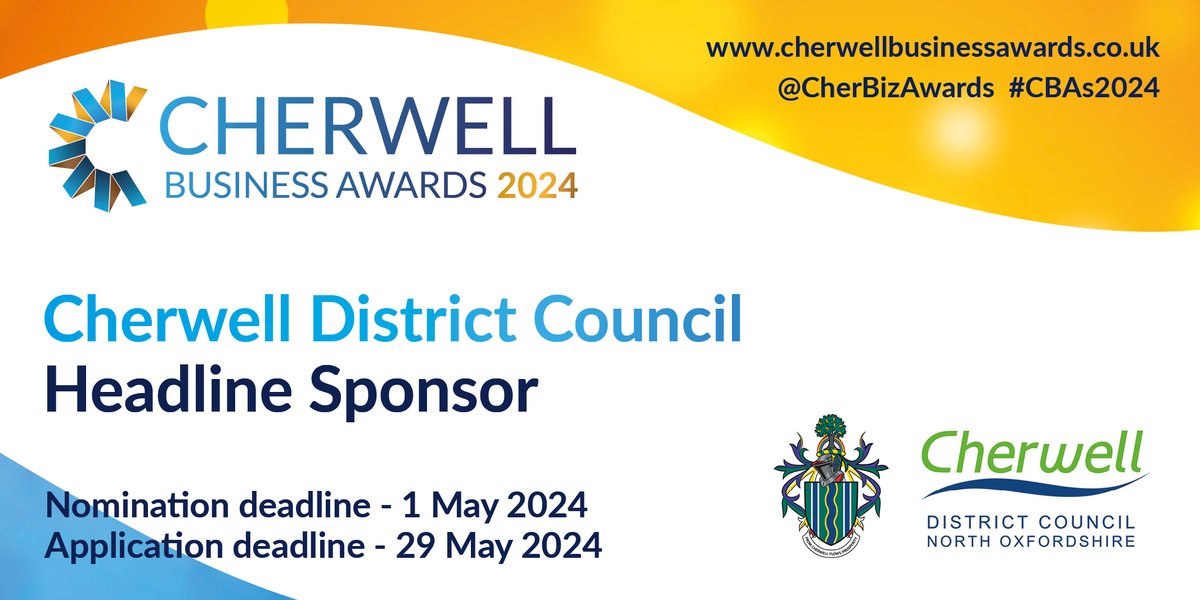 Our headline sponsor Cherwell District Council aims to support new & existing businesses, their products & services for them to locate & grow in Oxfordshire, which is why they are backing the #CBAs2024. Its quick, simple & free via our website ⬇️ tinyurl.com/5t2jz73r