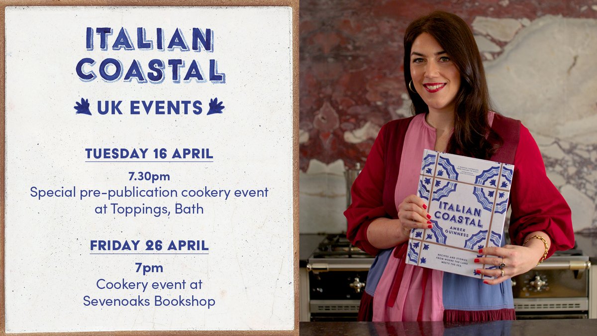 Less than 2 weeks to go until the release of ‘Italian Coastal’! 🌊 Catch author @Amber_Guinness at upcoming events at @ToppingsBath and @7OaksBookshop ✨📚 Pre-order your copy: shorturl.at/anyHP