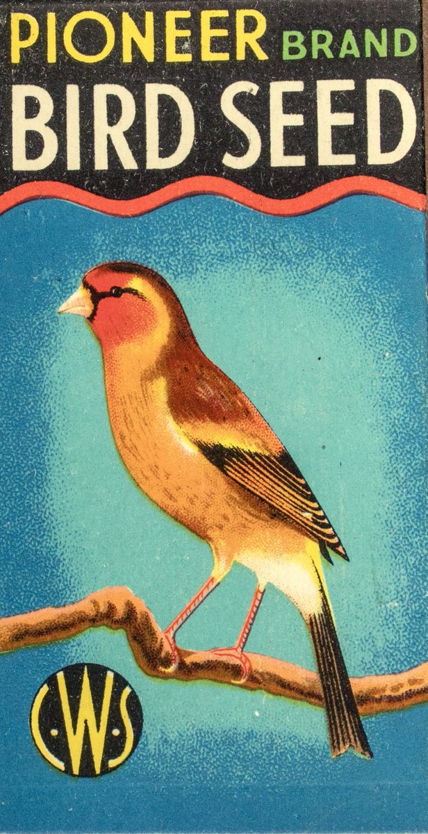 We have lots of #ArchiveAnimals in our packaging collections to choose from for today's #Archive30 Many are cute and colourful! This little bird here was printed on CWS bird seed packaging, sold when keeping small birds as pets was widely popular. #CoopArchive #Coop180