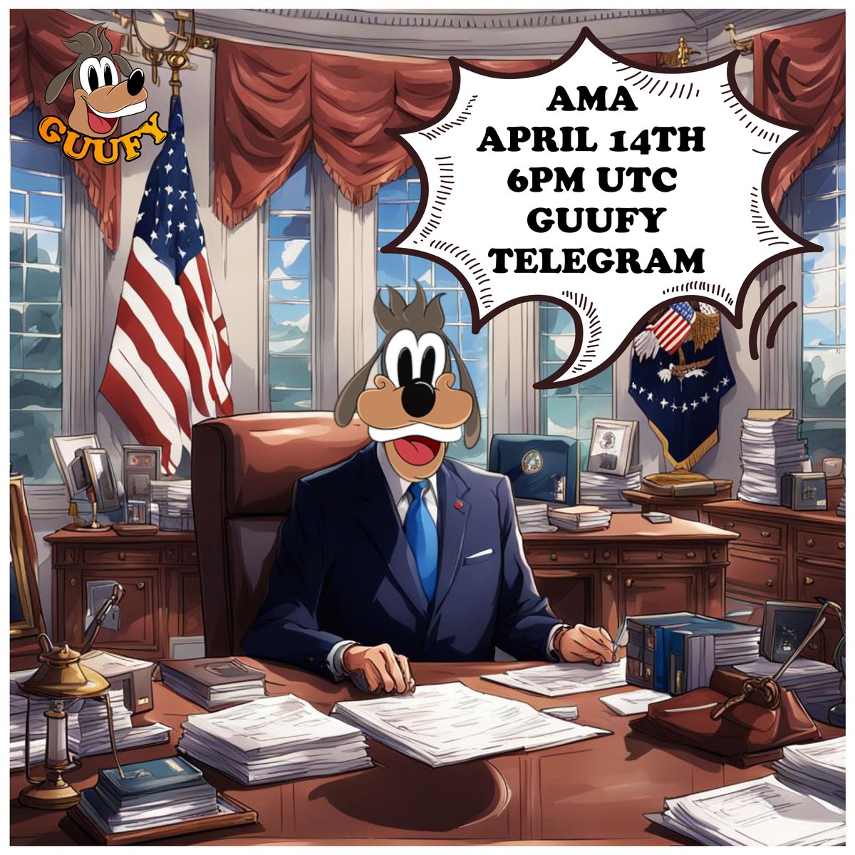 GuufyMeme's tweet photo. Heads up, #GuufyMovement! We're hosting an AMA! 🎙️

🗓️ When? April 14th at 6 PM UTC
📍 Where? On our Guufy Telegram!
https://t.co/sNji8VWxQs

Join us for some big news and awesome surprises! Get the latest updates and ask your questions directly to the team. We can’t wait to see you there! 🐾

PS: Please post your questions here:
https://t.co/v53LHvbLxX

#Guufy #AMA