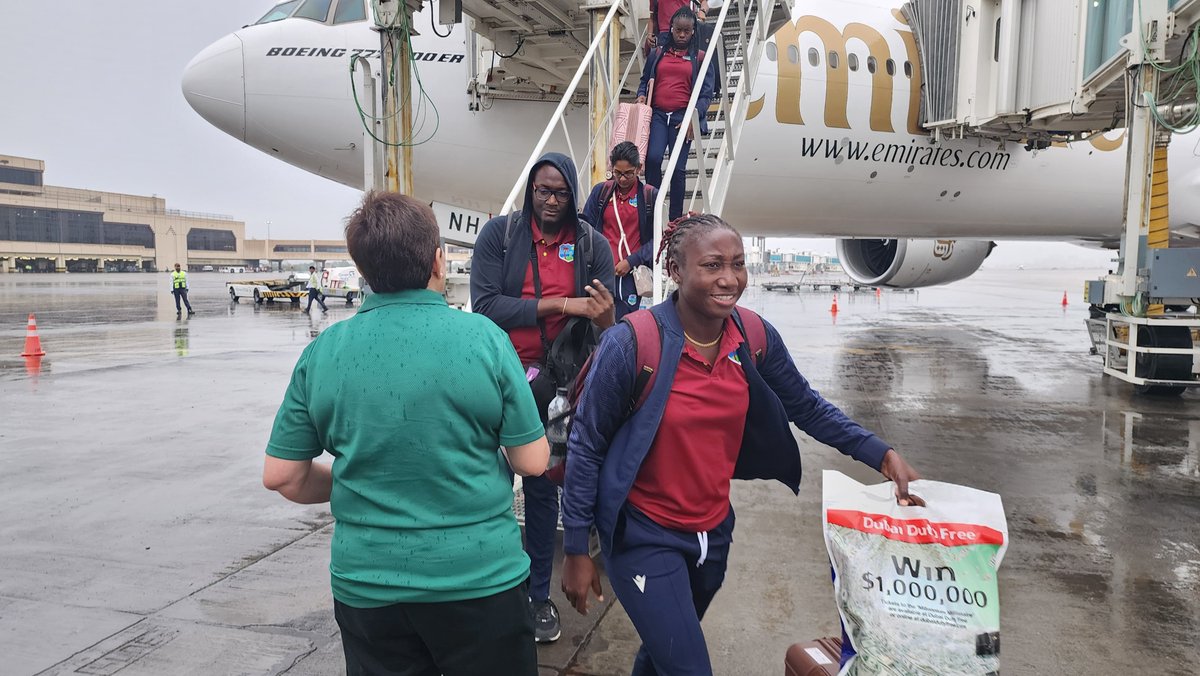 West Indies women's team arrives in Karachi for the TransGroup Presents Jazz Pakistan vs West Indies T20I and ODI series 🏏 #PAKWvWIW | #BackOurGirls