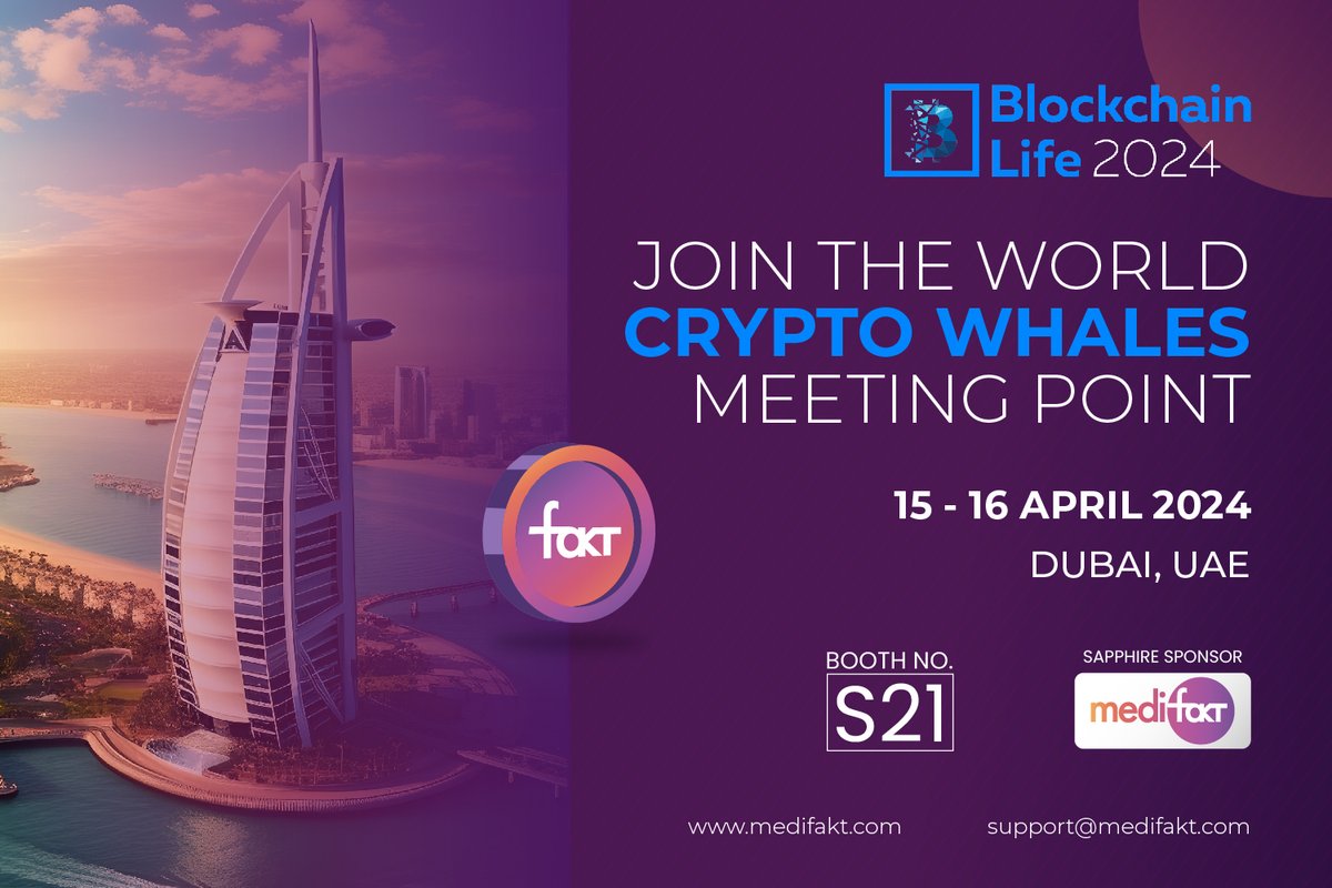 Excitement is building as we gear up for the kickoff of <a href="/BlLife_Forum/">Blockchain Life 2025</a> tomorrow! 🎉

🗓️ Event Day: April 15-16, 2024
🕒 Time: 10am to 7 pm
📍 Location: Dubai, UAE
🎪 Booth No.: S21

Join Medifakt at Booth [S21] as we prepare to showcase the transformative power of #blockchain in