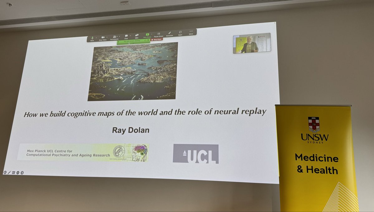 Great to host Ray Dolan @neuraustralia @UNSWMedicine @MichaelFarrellE | Tour de force #neural replay | The ability to build structured mental maps of the world underpins our capacity to imagine relationships between objects that extend beyond experience pubmed.ncbi.nlm.nih.gov/34197734/