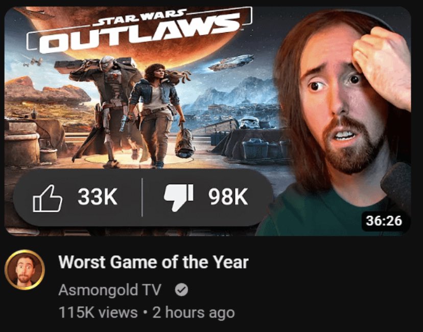 GEonWAR's tweet image. Big creator/influencer like @Asmongold should talk about Gaming mafia destroying gaming industry. Recently he exposed Ubisoft on their upcoming game #StarWarsOutlaws #SaveGaming