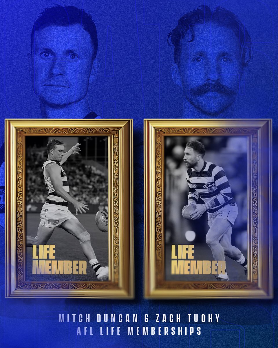GeelongCats's tweet photo. A work of art 🖼 With this afternoon's match, we have two new AFL Life Members! #WeAreGeelong https://t.co/5EYtVOvB6U