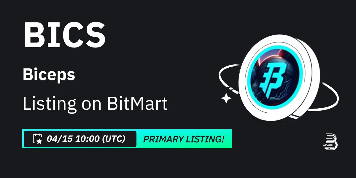 THEBUDDAS's tweet image. Excited to see Biceps (BICS) listed exclusively on BitMart! Looking forward to trading this new token and seeing where it goes. #BitMart #BicepsCoin 🚀