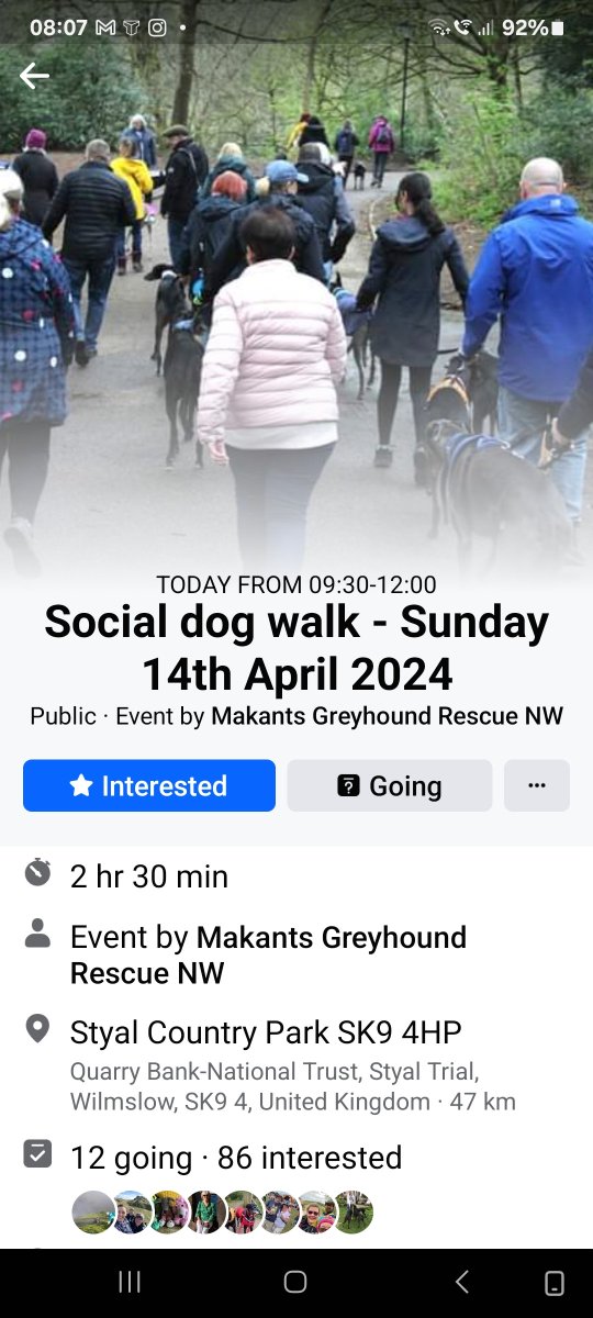 Please join us for our social dog walk at Styal Park today. Sighthounds and their companion animals only please. @MakantsGreys
