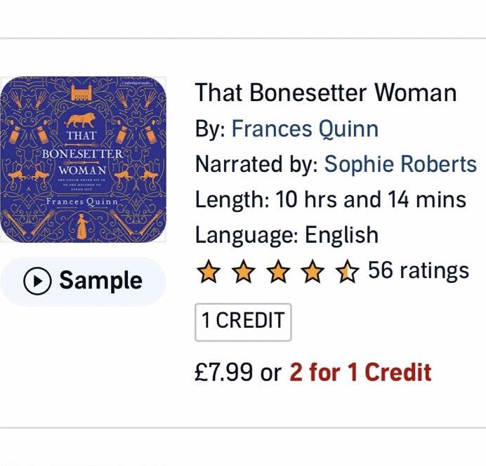 #Audiobook fans, That Bonesetter Woman is in Audible’s 2 for 1 sale - read beautifully by @sophiejcroberts