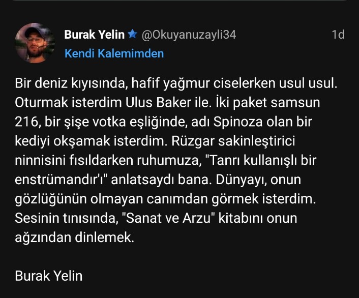 #kitapalıntıları #kitapseverlertakileşiyor @Benimokumam @BendekiKitap @Maviayra @DemKitap @KitapAlintisi @kitaponerimiz @1000Kitap @kitapp_dostu @sivriikalemler @kitaponon @gizlikitaplik @binkitapaIinti @konusan_kiitap @onlukitap @kitappencere #UlusBaker