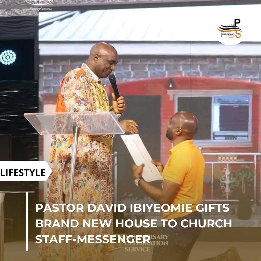 PASTOR DAVID IBIYEOMIE GIFTS BRAND NEW HOUSE TO CHURCH STAFF-MESSENGER Pst David rewards ‘Henry Eromosele’ Former mechanic who became Church Messenger with Brand New House for faithfulness and integrity. “All my domestic staff including the person cleaning my shoe own cars”