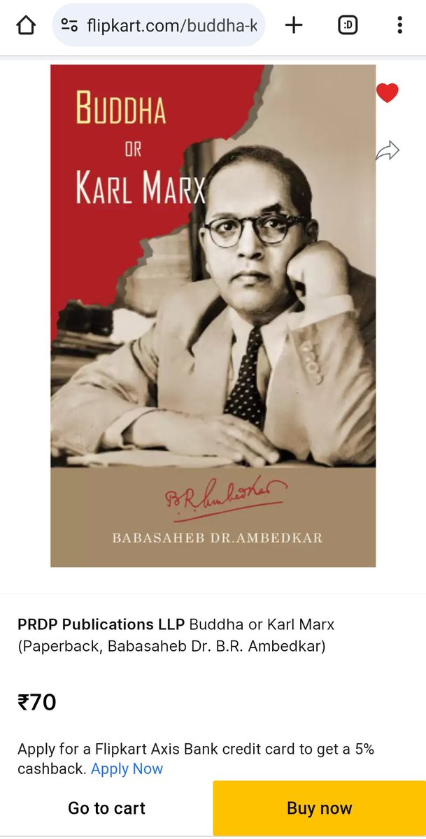 #BabasahebAmbedkar
One of the very important writings of Babasaheb Dr. Ambedkar,
𝗕𝘂𝗱𝗱𝗵𝗮 𝗼𝗿 𝗞𝗮𝗿𝗹 𝗠𝗮𝗿𝘅 - A comparison between the Ideologies of Karl Marx (The father of modern socialism &amp; communism) and Lord Buddha.

Now available on Flipkart dl.flipkart.com/s/!5hs05NNNN