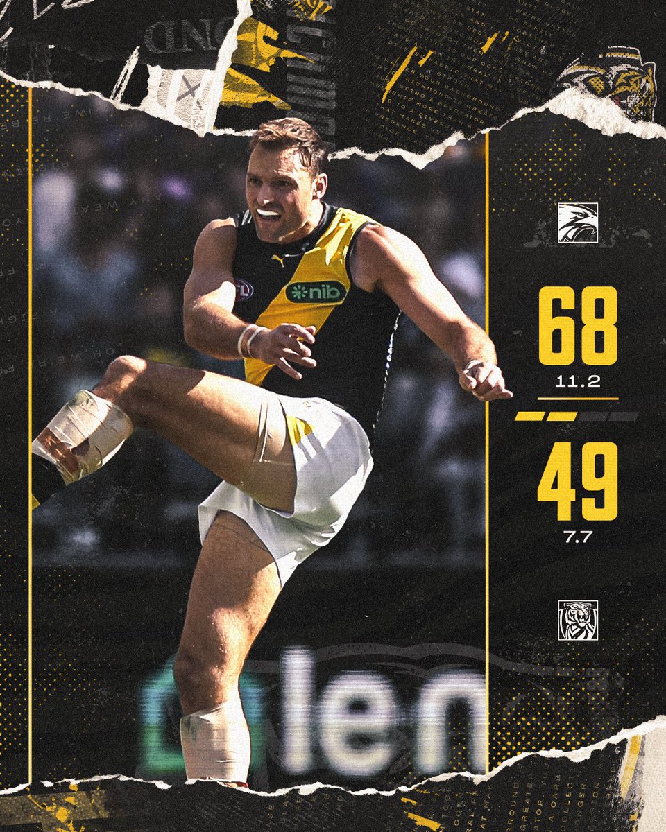 On the Eagles' terms at the half. #AFLEaglesTigers | #gotiges