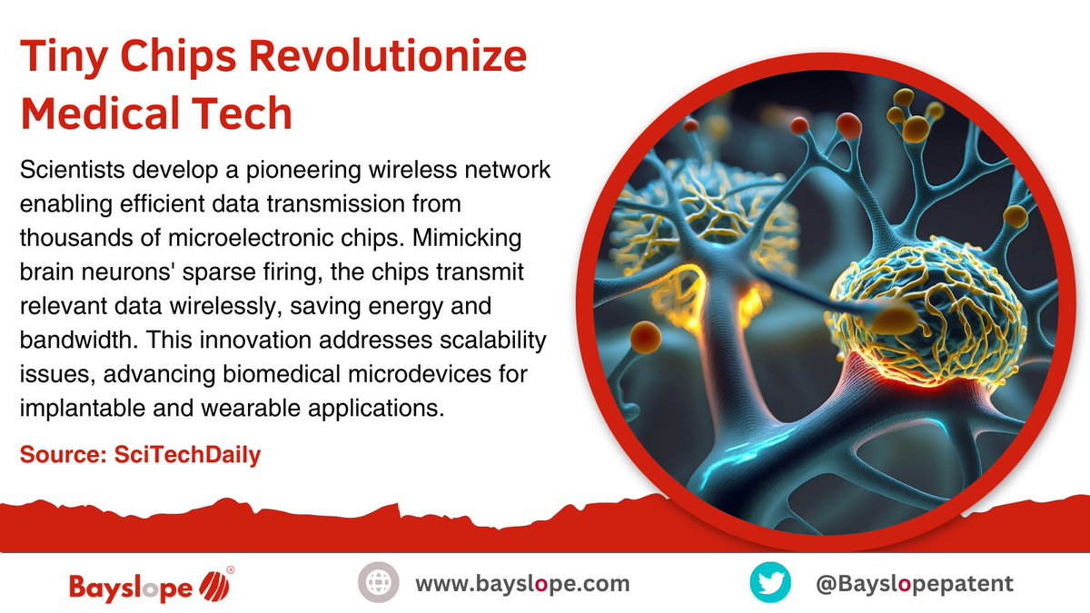 Wireless microelectronic chips revolutionize medical technology. 

#MedicalTech #WirelessChips #BiomedicalDevices #Innovation #WearableTech #ImplantableDevices #DataTransmission #EnergyEfficiency #Bandwidth #TechAdvancement #ScienceNews #ResearchBreakthrough