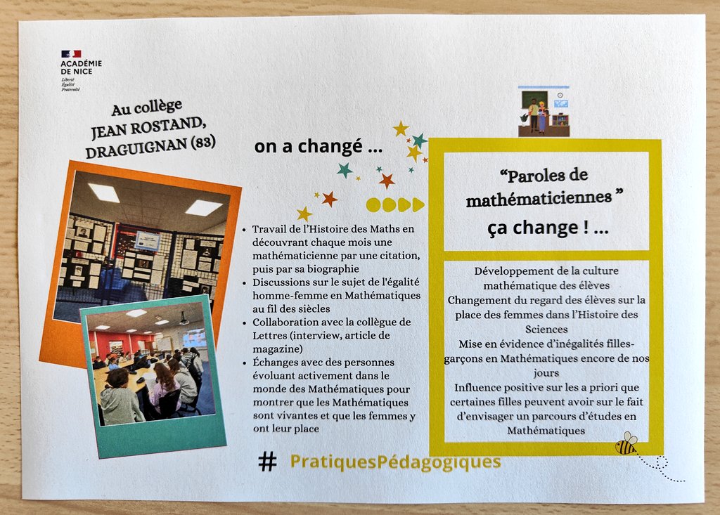 EtwTerp's tweet photo. #JAPI2024
Merci à l'équipe de la @CardieNice pour l'organisation de cette belle journée de partages pédagogiques 🙏🏻.
Un grand merci aussi pour la préparation de documents de diffusion des projets présentés, disponibles à chaque stand pour les visiteurs 😍
#maths #innovation https://t.co/JidEzvtBta