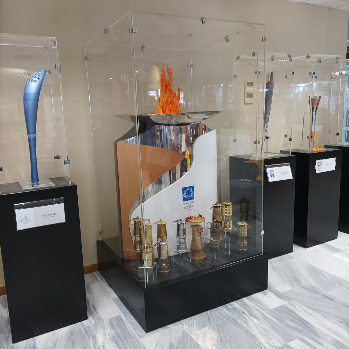 For those in Olympia, a wonderful exhibition of Olympic Torches in the old Town Hall runs until 2100h April 16 featuring collection of @ISOHOlympic member Stratos Klimou