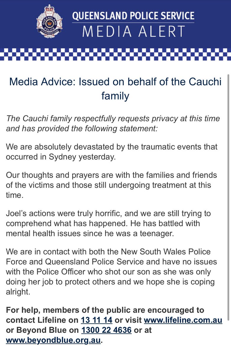 Statement from the Cauchi family in QLD @10NewsFirstQLD