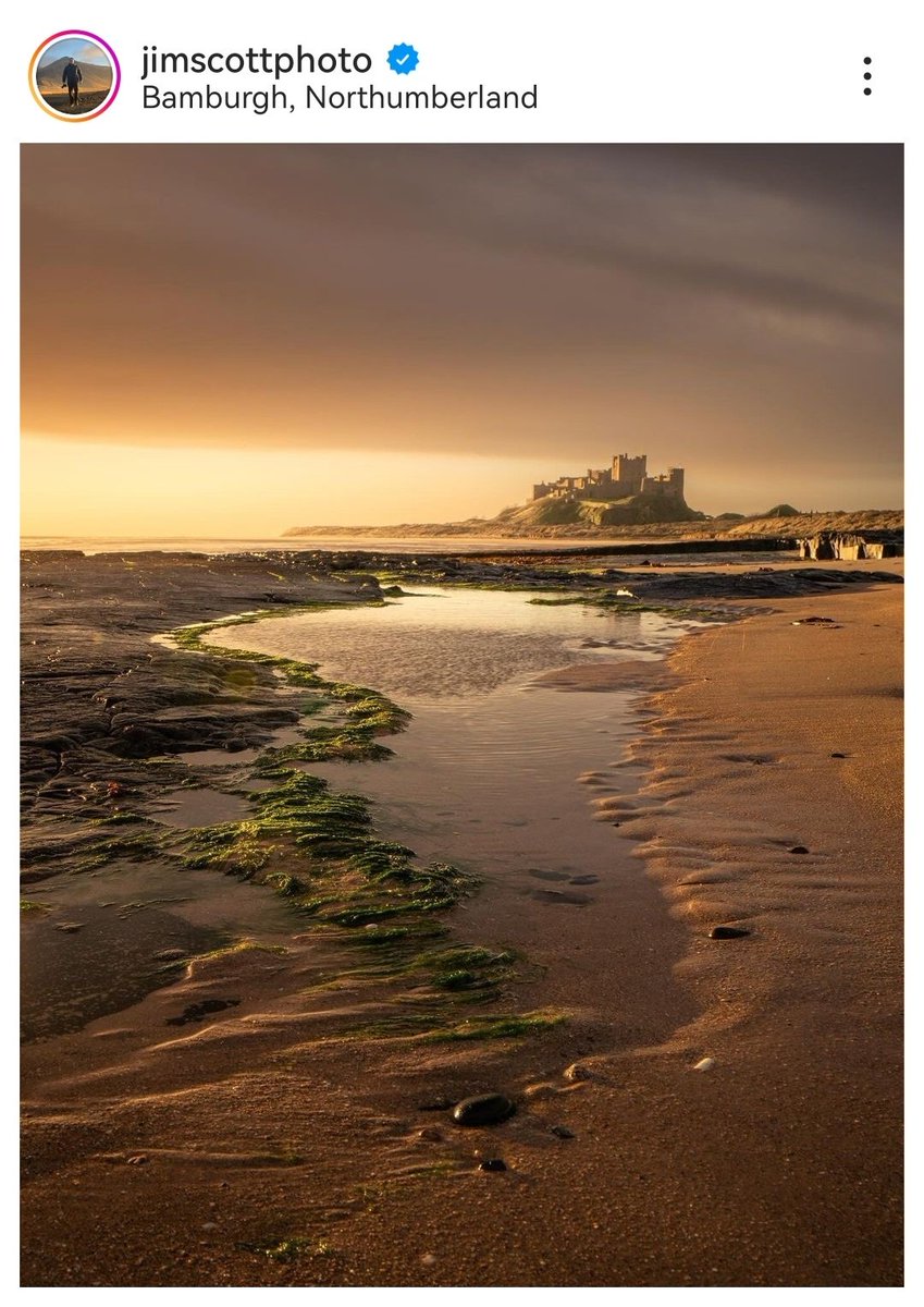 'Another beautiful sunrise over Bamburgh castle on the Northumberland coast' -Jim. 📍 Bamburgh, Northumberland