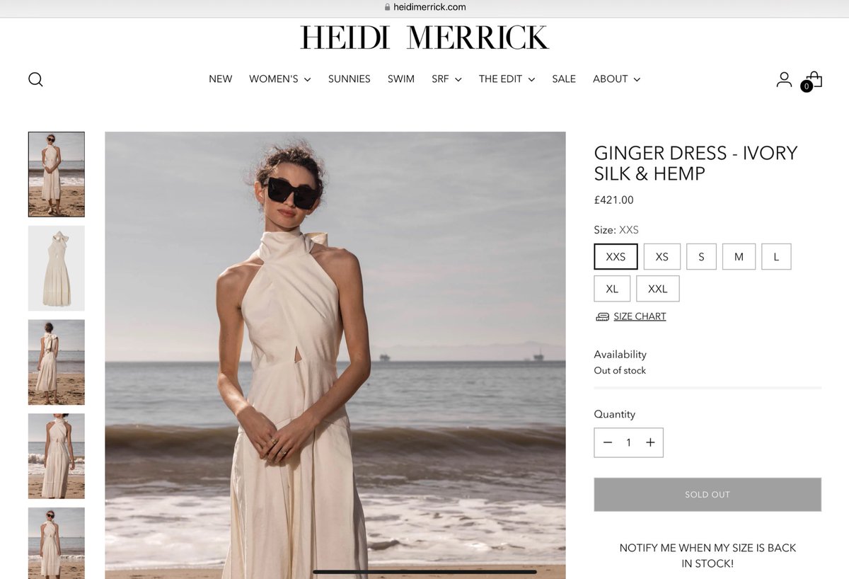 As a bit of a Tomboy I’m the farthest thing from a fashionista, but that Heidi Merrick dress aptly named “The Ginger” that #DuchessMeghan wore to the Sentebale polo event…🥰, even brought out my girlie side.
But of course it’s SOLD OUT on the UK site too…😕
#DuchessOfSussex