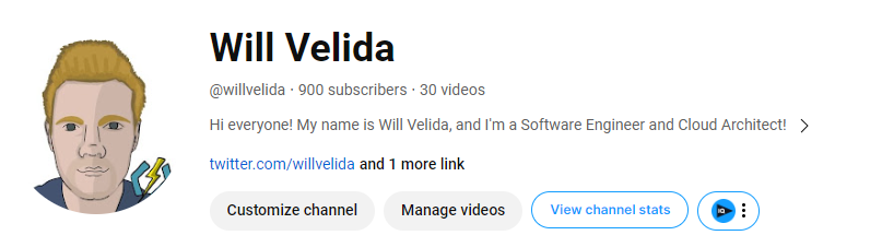 Reached 900 subscribers on @YouTube! Almost at the 1k mark, so if you want to learn more about #Azure, #AI, Cloud Native, #dotnet, and maybe some #Rust + #golang, I'd love for you to subscribe: youtube.com/@willvelida?si…