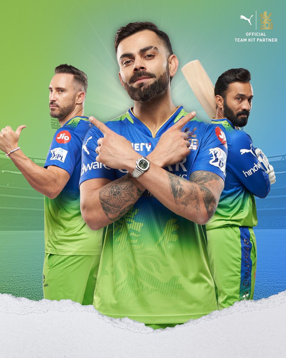 Gear up in green. 💚💙 @RCBTweets 

The all-new PUMA x RCB Green Jersey just dropped on app.puma.com/RCBGreenMens & Stores, RCB Website & App. Shop now. 🔗

#PUMAxRCB