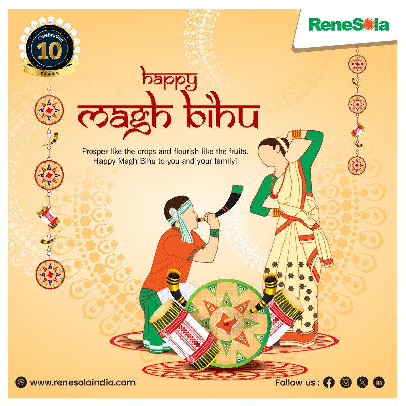 Happy Magh Bihu! Celebrating the bountiful harvest season with delicious feasts, joyous Bihu dances, and the warmth of the Meji bonfire. May this Magh Bihu bring prosperity, happiness, and good health to you and your loved ones. #MaghBihu #BhogaliBihu #Assam #Renesola