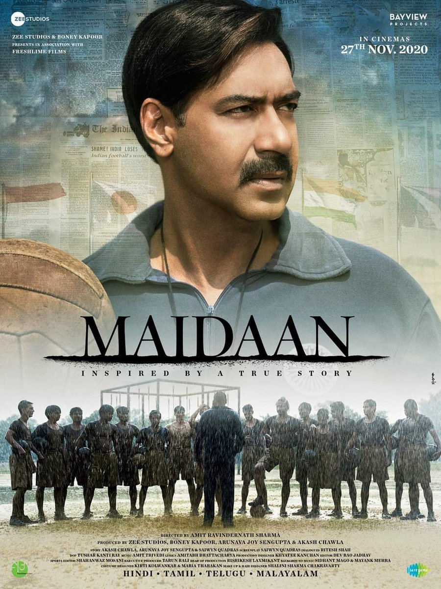 Keeping AD's performance aside, I am mesmerized by The football team squad's performance. There are very few sports movies that I like, and this is one of them. 

The screenplay, Photography, BGM everything was on point.
⭐️ ⭐️⭐️⭐️-  🇮🇳

#MaidaanReview