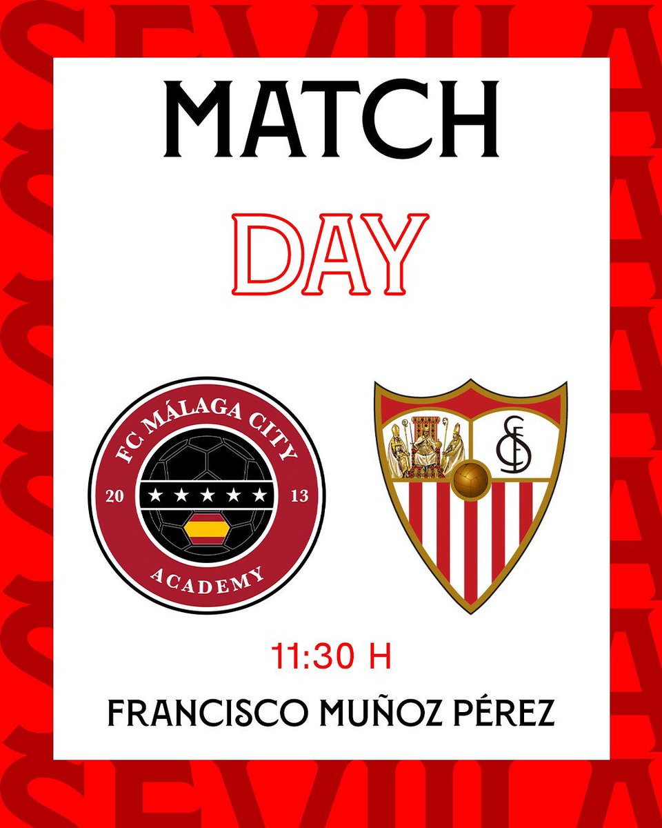 ⚽ ¡Hoy juega el filial! 💪⚪️🔴 🔜 @FCMalagaCity - #SevillaFCFem 🕛 11.30 horas 🏟️ Muñoz Pérez 📱 @SevillaFC_Fem #TerceraFederaciónFutFem