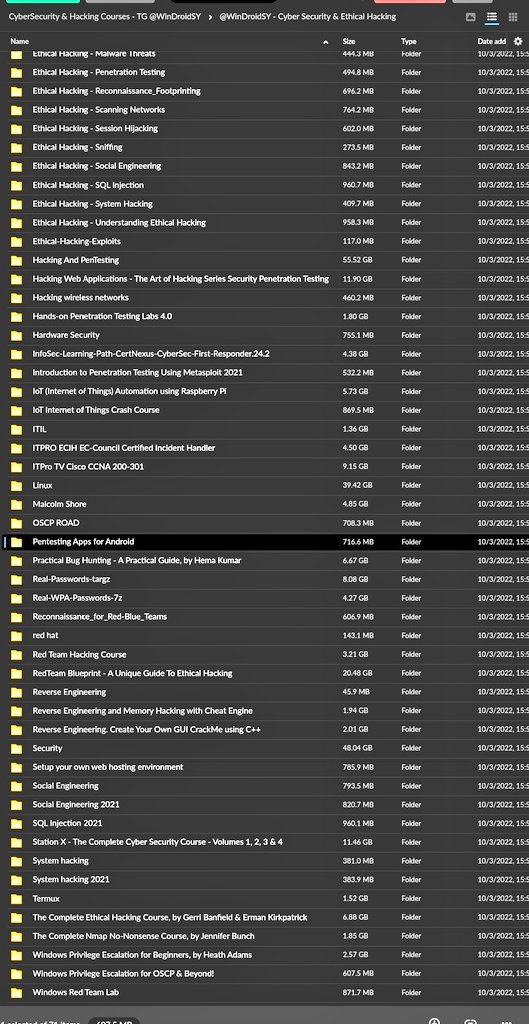 ZabihullahAtal's tweet photo. Do You want to Learn and Earn! 

I am Giving You these 650GB's of FREE Courses!

No Need for Subscription, Registration,  and Fee, Just Download and Start Learning. 

Discover the Following Courses! 

- Ethical Hacking
- Cyber Security
- CompTIA A+, N+, S+ and CASP
- Cloud Computing
- VMWare
- IoT
- Linux
- ITIL
- Pentesting
- Social Engineering 
- Red Hat Linux
- Microsoft Windows Server 
- Open Source Hacking Tools
- MUCH MORE....

Download Link:
https://t.co/s25GxiEALY

Be Generous, Like and Repost, Bookmarked for Your Future Reference. 

Follow me @ZabihullahAtal I am posting about AI, AI Tools, Tech Updates, and Free Courses.