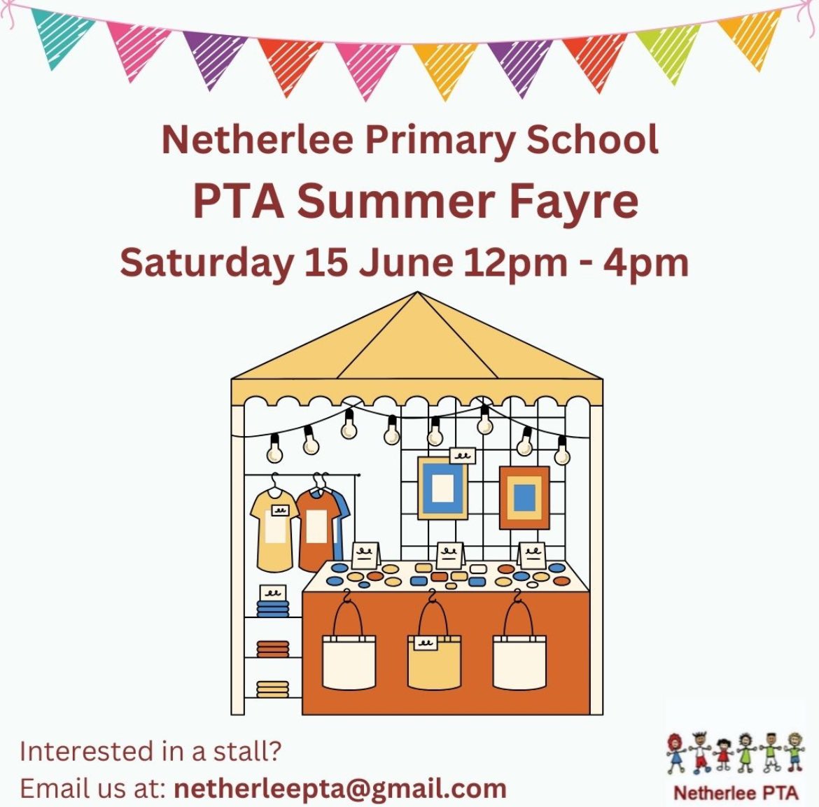 NetherleePTA (@netherleepta) on Twitter photo We are very much looking forward to our SUMMER FAYRE on Saturday 15 June! 😍🍦🌭🌞
We are delighted to be able to offer our stalls to local vendors and creatives. 🍰🎁🎉
If you would like a stall email us at netherleepta@gmail.com with details on what you would like to sell. 👍 We are very much looking forward to our SUMMER FAYRE on Saturday 15 June! 😍🍦🌭🌞
We are delighted to be able to offer our stalls to local vendors and creatives. 🍰🎁🎉
If you would like a stall email us at netherleepta@gmail.com with details on what you would like to sell. 👍