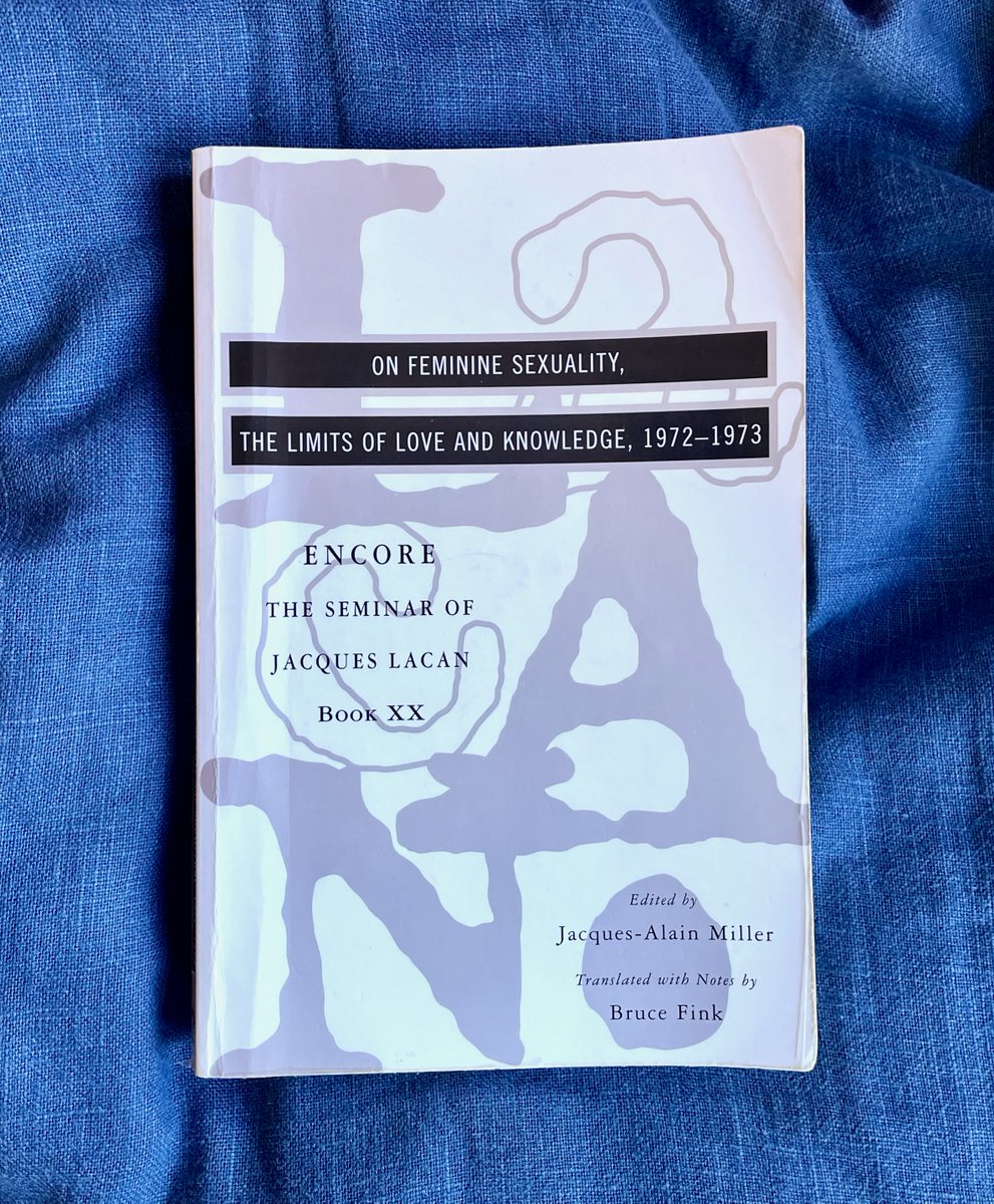 “The upshot is that one could say that the more a man can believe a woman confuses him with God - in other words, what she enjoys - the less he hates, the less he is, and since, after all, there is no love without hate, the less he loves.” Jacques Lacan, Encore, Seminar XX