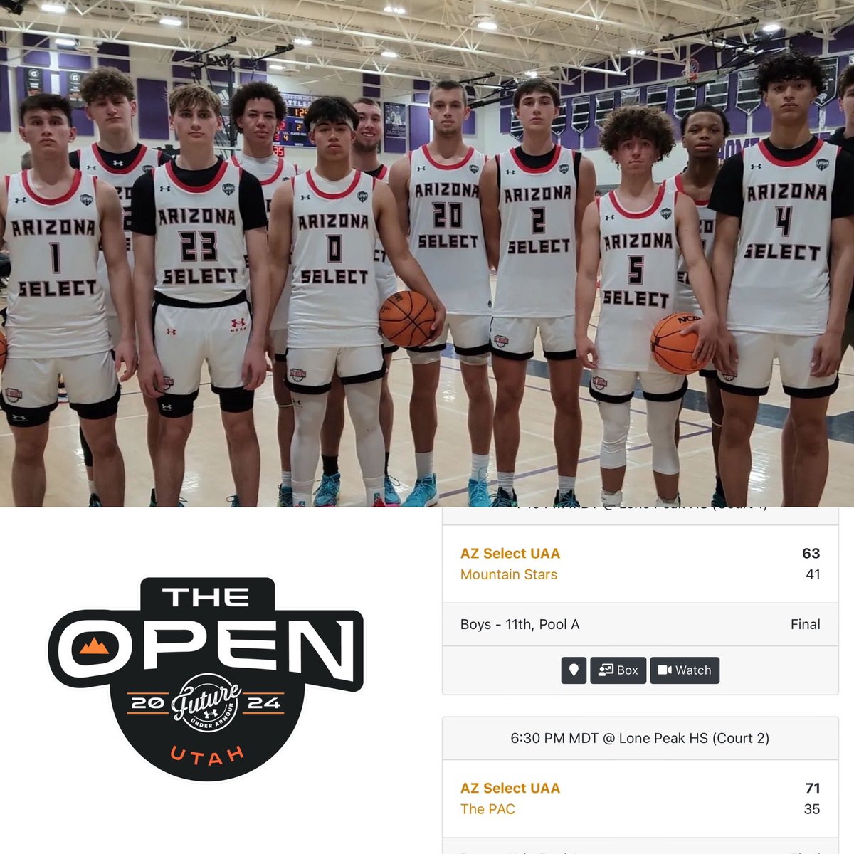 Arizona Select 17 @UANextBHoops In Utah Taking Care of Business The Open by @circuitfuture Way to Represent Arizona Boys!!! #SELECTED #WeAreArizona