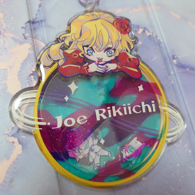 サークル【めまとひ】シャカシャカアクキー現物が届きましたぷっくりキラキラ仕様です〜!※裏面は透け防止で左右反転の仕様です#にじそうさく09 