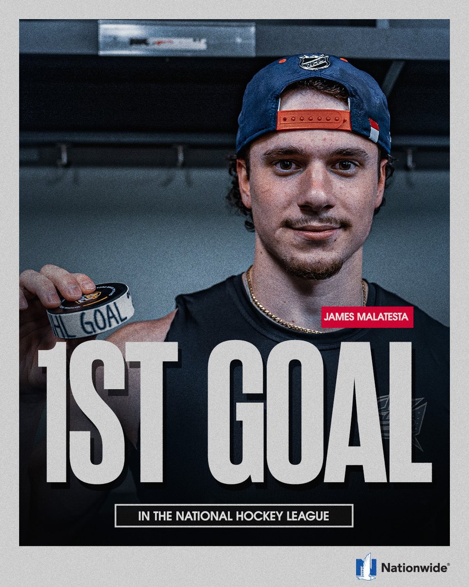 Malatesta’s first <a href="/NHL/">NHL</a> goal is in the books! Here’s to many moments like this! 👏

<a href="/Nationwide/">Nationwide</a> | #CBJ