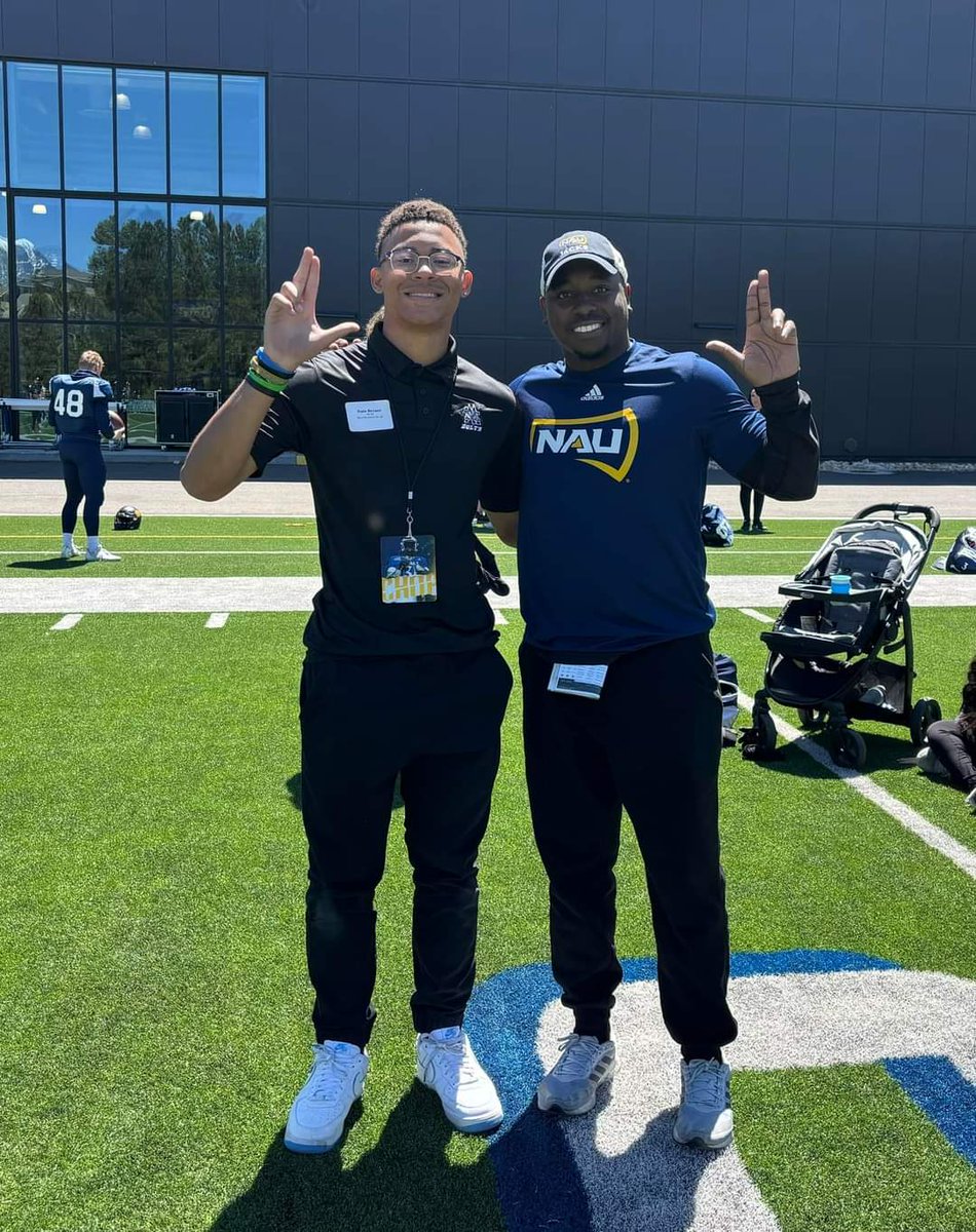 NateBryant2025's tweet photo. Much appreciation to  @CoachRodBrown @CoachAdamClark and the entire @NAU_Football staff on being invited to Junior Day. It was  GREAT to watch some Lumberjack Spring Ball! 
@SOAZFootball @MicaMountainFB @Riggo4456 @CodyTCameron https://t.co/sR27yexCCP