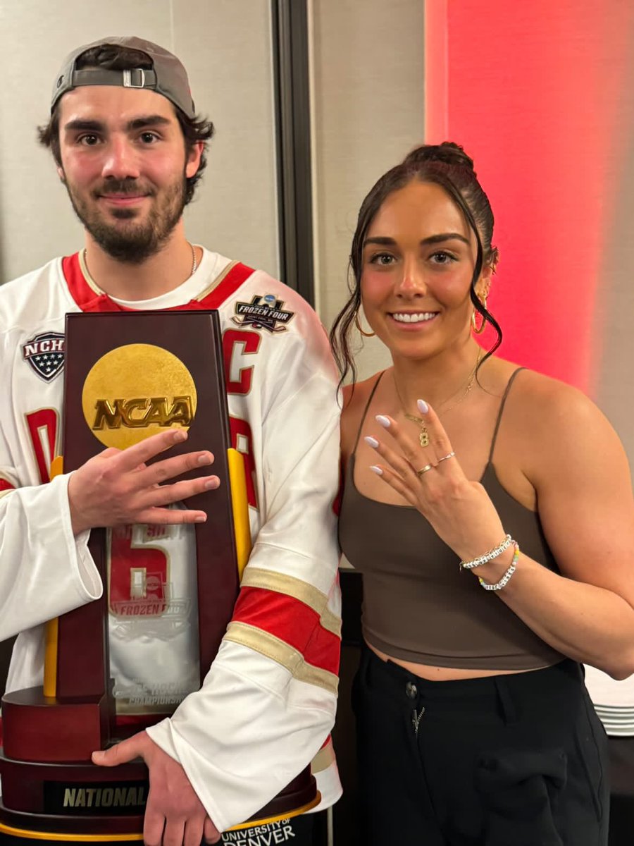 Yeah so, I guess you could say it runs in the family 😏🏆🏆🏆🏆 #NCAAHockey x @makweb8 / @DU_Hockey