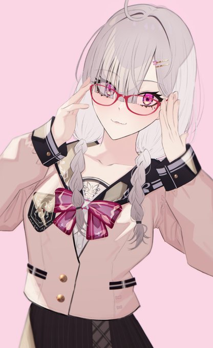 「adjusting eyewear school uniform」 illustration images(Latest)