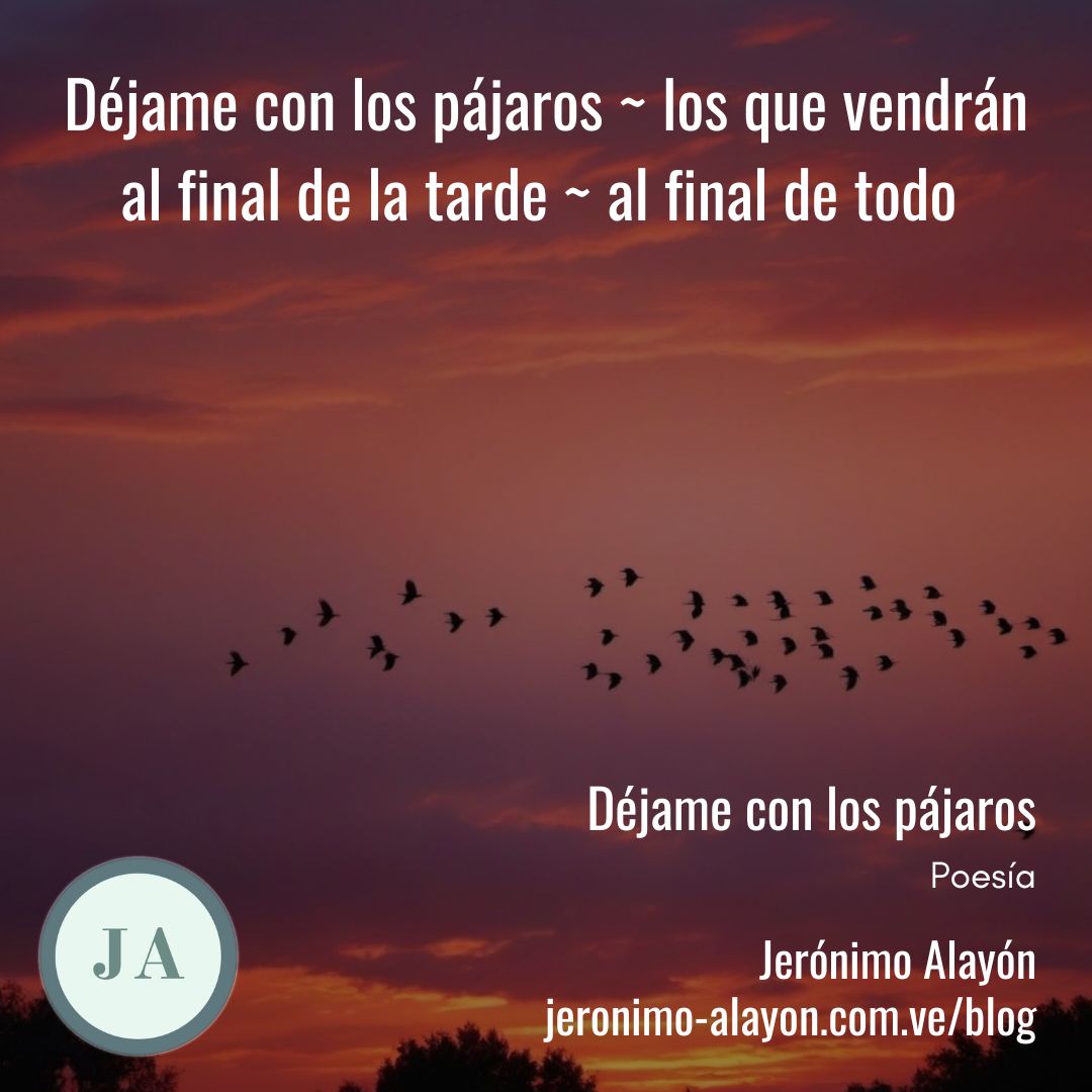 «Déjame con los pájaros», poema de mi libro EL ANDÉN DE HERÁCLITO (2023).

wp.me/pbjMCM-2Zb

#poesia #poesiavenezolana #elandendeheraclito