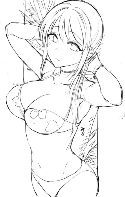 水着三船さんラフ 