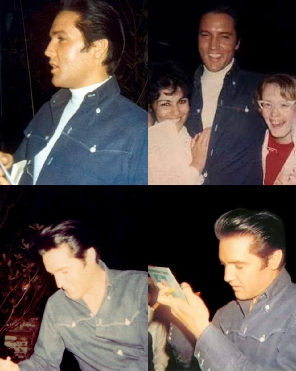 elvis meeting his fans outside his hillcrest home on this day in 1968.