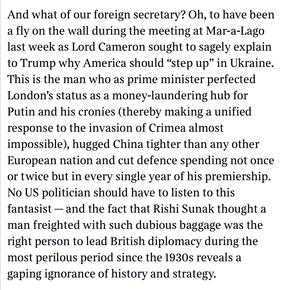 Devastating analysis of fantasy British foreign policy by @matthewsyed in @thetimes today. I couldn’t put it better myself (though I’ve tried); this is as good as it gets.