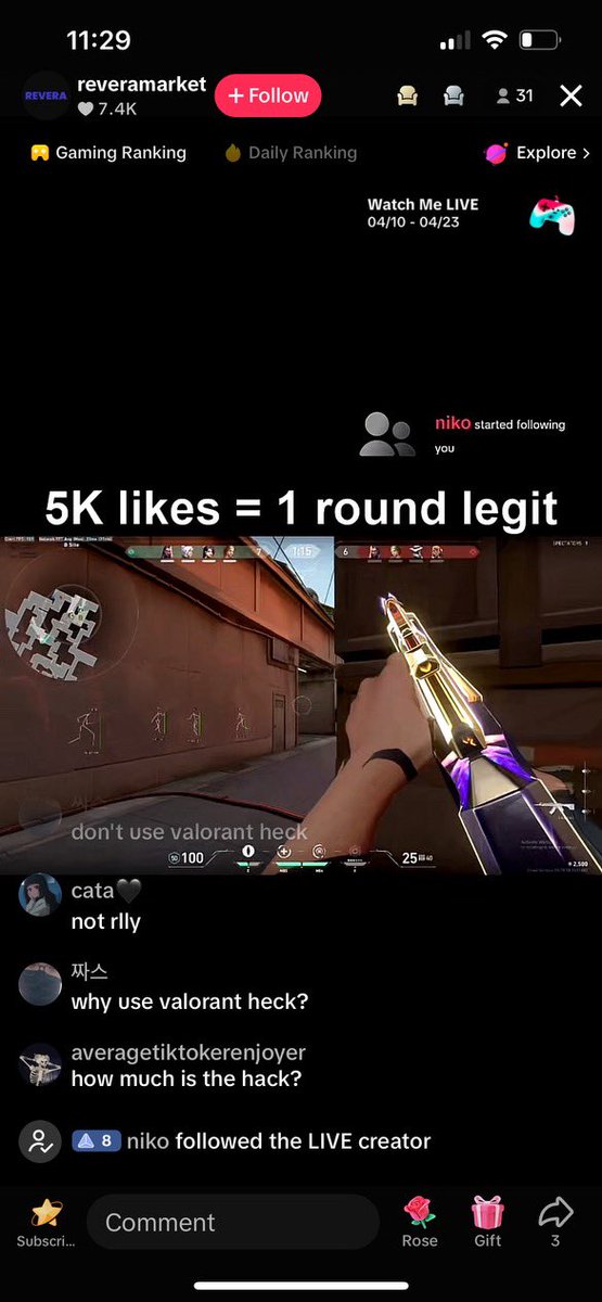 MiguelClements_'s tweet photo. @VALORANT @riotgames @TencentGames  This game used to be the go to for everyone and now this is the state of this game …. So much for anticheat, instead of worrying of verbal toxicity fix the main issues. Maybe stop by tiktok and look, 
#hack #valorant #TikTok https://t.co/CtYEyuzxih