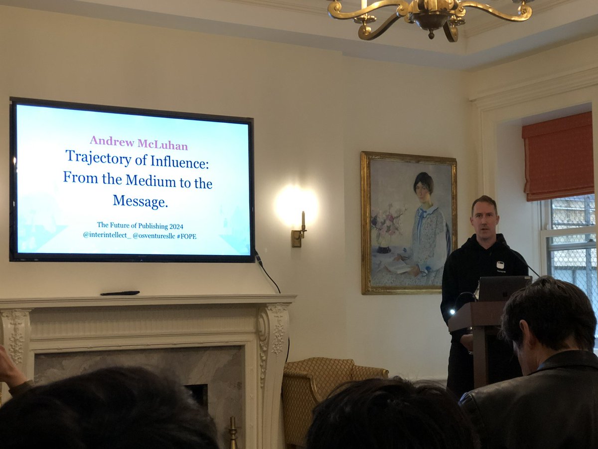 gave a ranging talk today on postliterate communication, musing on the means of influence, speculating on possible futures, poetics, what it means to ‘publish.’ h/t @interintellect_ @osventuresllc for having me. 📸 @humane ai pin 📸 Christian Acker