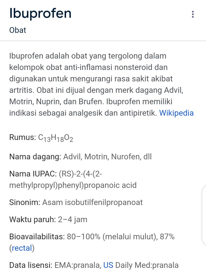 DuniaNikmathqq's tweet photo. Obat untuk pereda sakit dan demam https://t.co/RbCuH5dQ3D