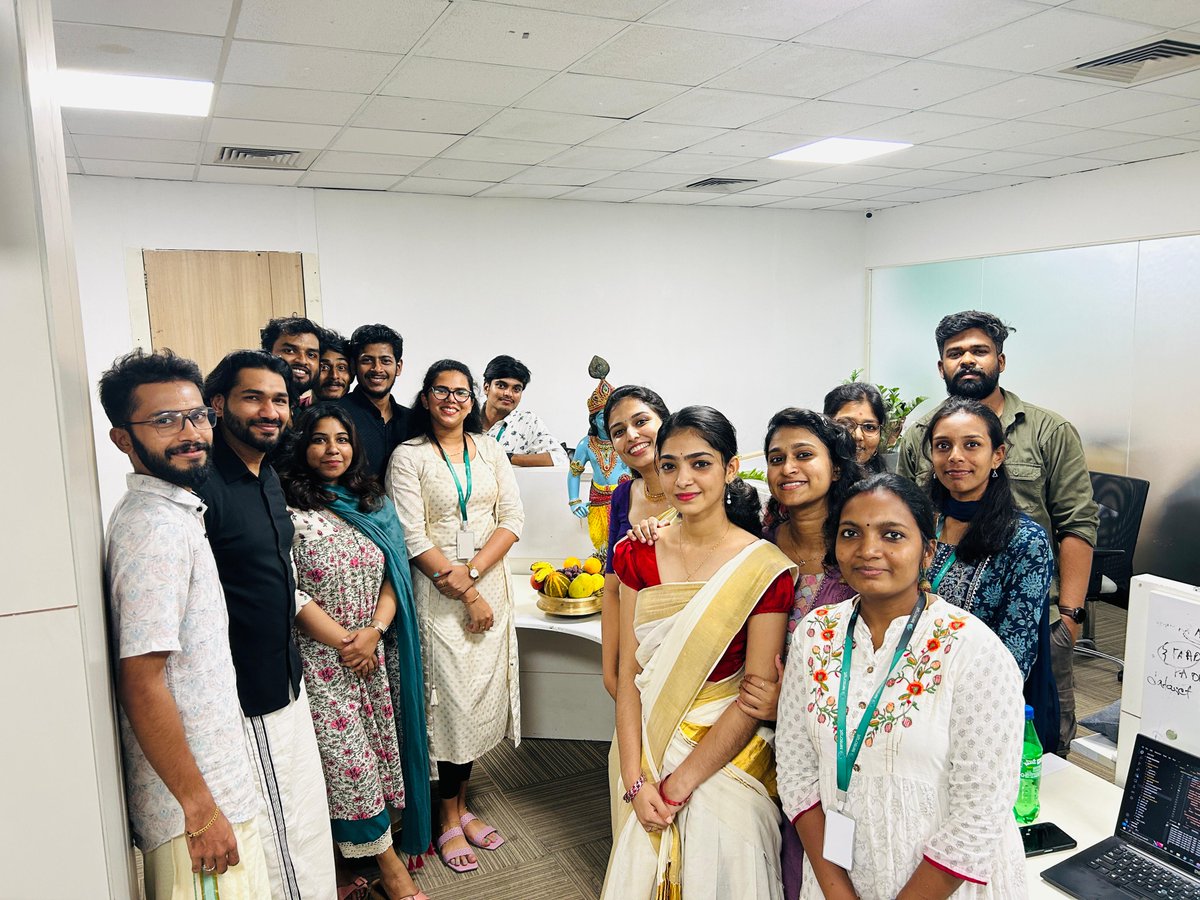 senscript's tweet image. Get a sneak peek into our Vishu Celebration! Experience the richness of tradition, warmth of togetherness, and the joy of new beginnings as we embrace the auspicious festival of Vishu.

#Vishu #HappyVishu #Celebration #Office #Fun #Tradition #Infopark  #Kochi #Kerala #Senscript