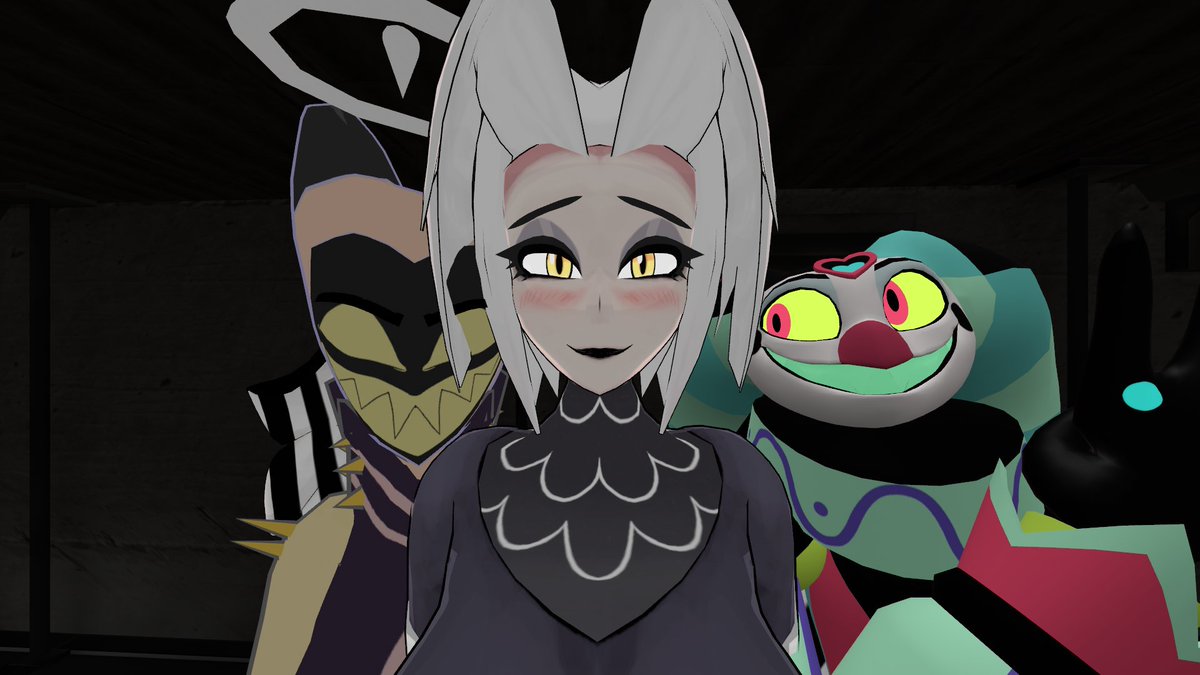 YukiTSOwl's tweet photo. I'm Lute in the photo, my b/f is Adam and my buddy is SolusArt is Fizz.
#HazbinHotel #HelluvaBoss #VRChat #friendphoto
#Adam #Lute #Fizzarolli https://t.co/SordRMRNXu