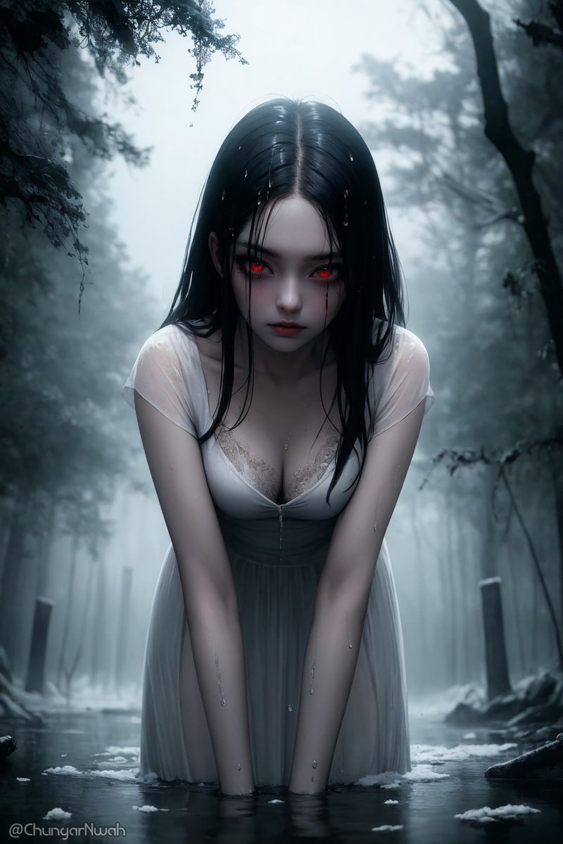 ChungarNwah's tweet photo. #AmbushAI × @KettleworksAI & @FantasyofAIArt
The Frostwraith: Cloaked in an ethereal white dress, untouched by the swamp’s grime, she drifts through the wetlands. An eerie chill follows her, turning reeds to frost and dark waters to ice. https://t.co/4Xki2NTPHN